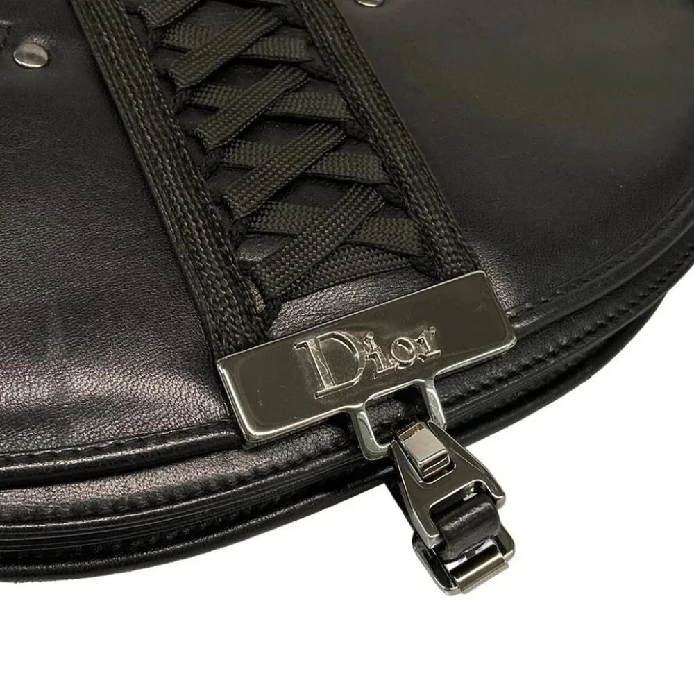 DIOR/ChristianDior Admit It - Black Leather Chemical Fiber Shoulder Bag - Picture 11 of 15